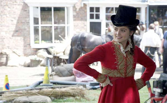 Jenna-Coleman--Death-Comes-To-Pemberley-filming